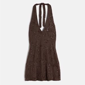 Motel Rocks Brown Halter Dress